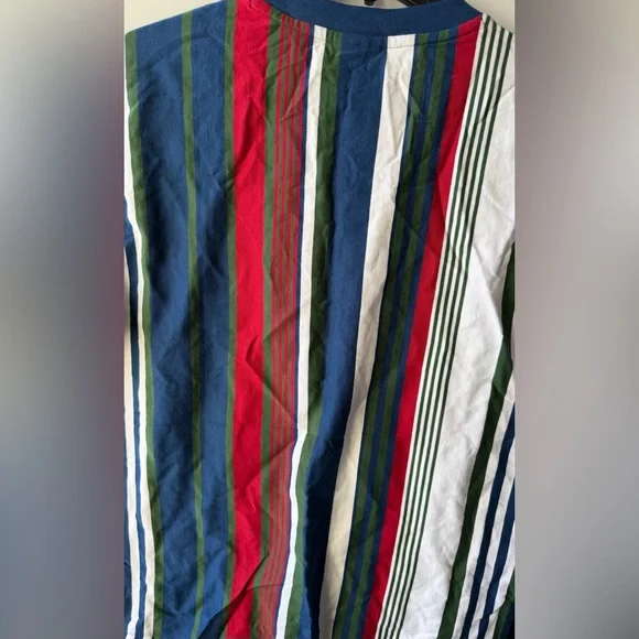Men’s S & M Guess Originals Pat Vertical Striped Tee- Relaxed Fit - Unisex - Picture 12 of 14